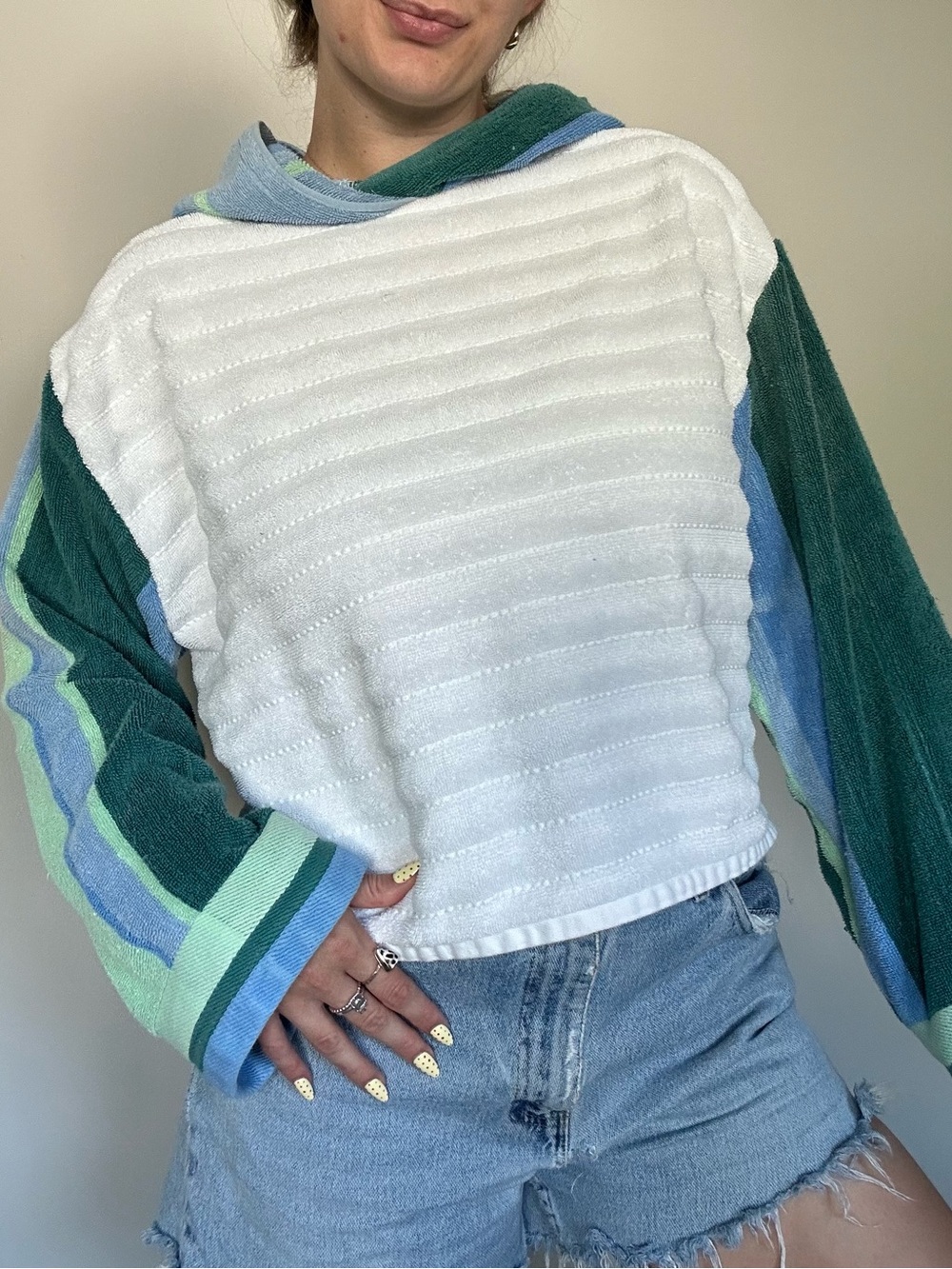 Handmade Beachy Towel Hooded Sweatshirt